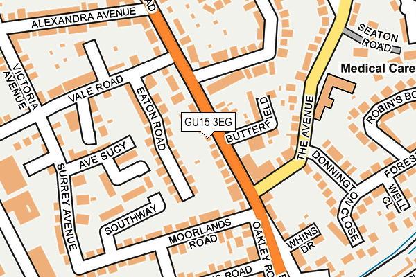 GU15 3EG map - OS OpenMap – Local (Ordnance Survey)