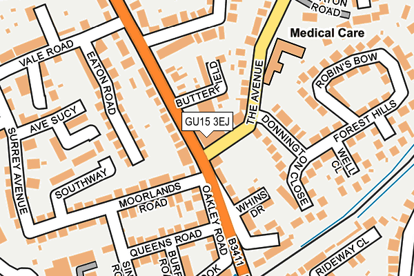 GU15 3EJ map - OS OpenMap – Local (Ordnance Survey)