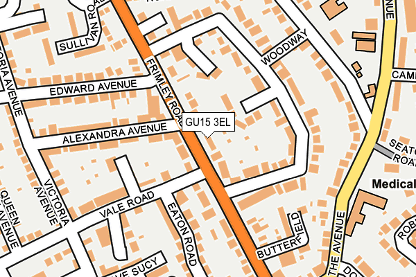 GU15 3EL map - OS OpenMap – Local (Ordnance Survey)