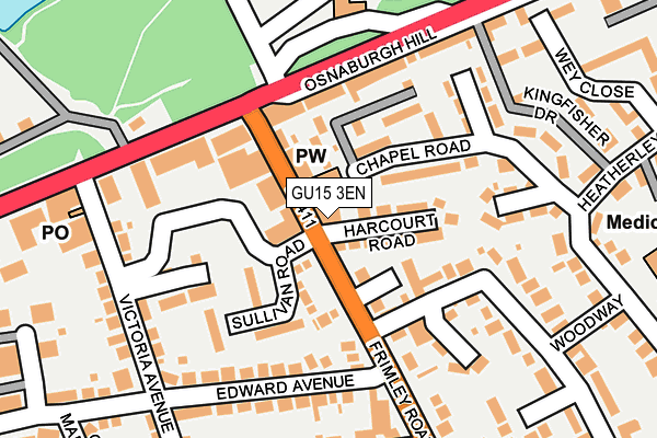 GU15 3EN map - OS OpenMap – Local (Ordnance Survey)