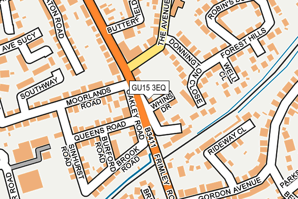 GU15 3EQ map - OS OpenMap – Local (Ordnance Survey)