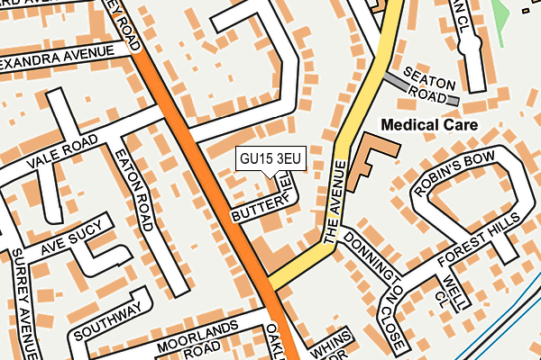 GU15 3EU map - OS OpenMap – Local (Ordnance Survey)