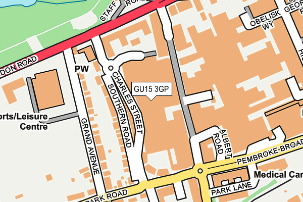 GU15 3GP map - OS OpenMap – Local (Ordnance Survey)