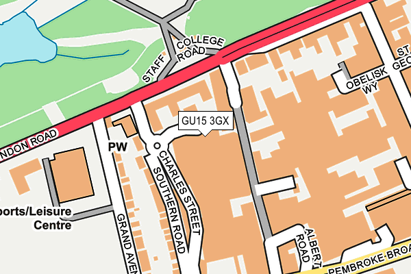 GU15 3GX map - OS OpenMap – Local (Ordnance Survey)