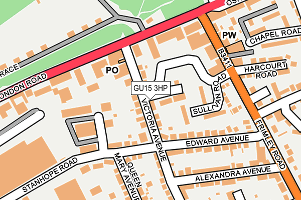 GU15 3HP map - OS OpenMap – Local (Ordnance Survey)