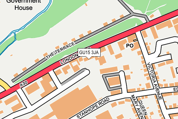 GU15 3JA map - OS OpenMap – Local (Ordnance Survey)