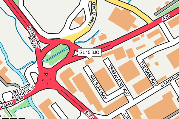 GU15 3JQ map - OS OpenMap – Local (Ordnance Survey)