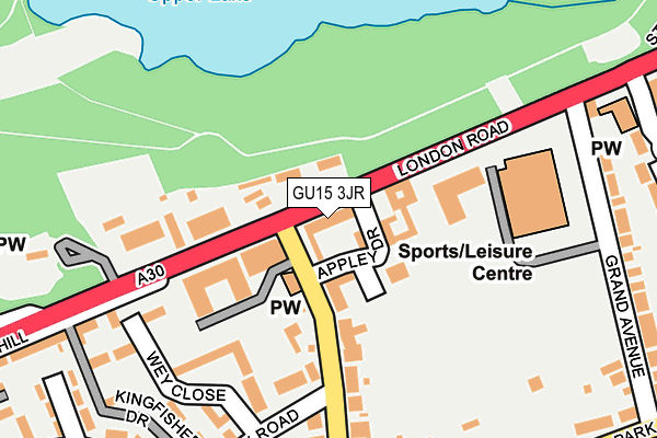 GU15 3JR map - OS OpenMap – Local (Ordnance Survey)