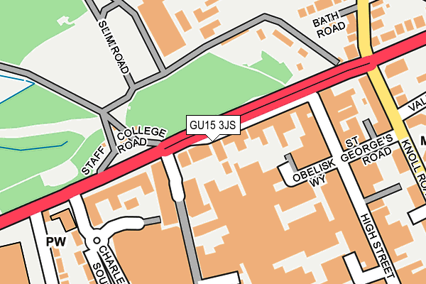GU15 3JS map - OS OpenMap – Local (Ordnance Survey)