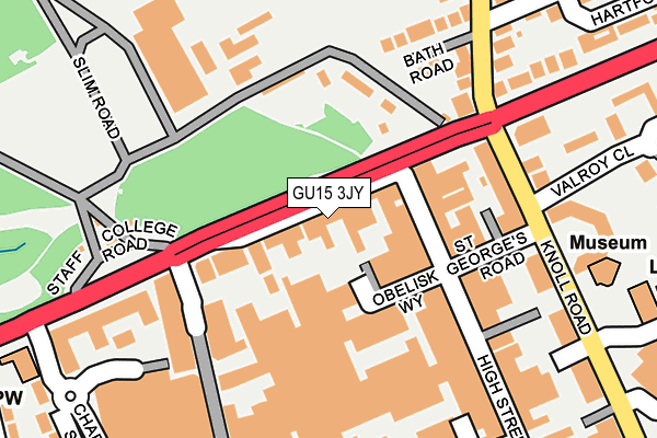 GU15 3JY map - OS OpenMap – Local (Ordnance Survey)