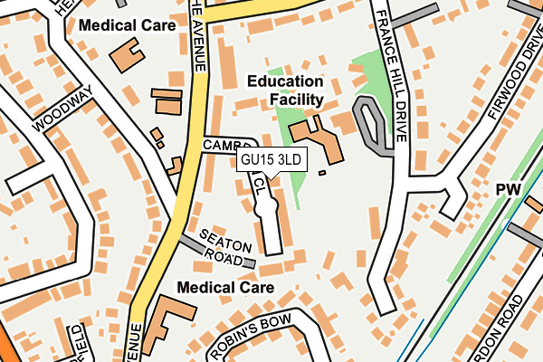 GU15 3LD map - OS OpenMap – Local (Ordnance Survey)