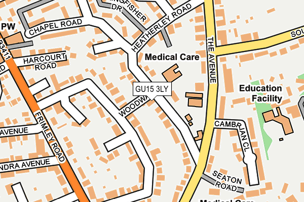 GU15 3LY map - OS OpenMap – Local (Ordnance Survey)