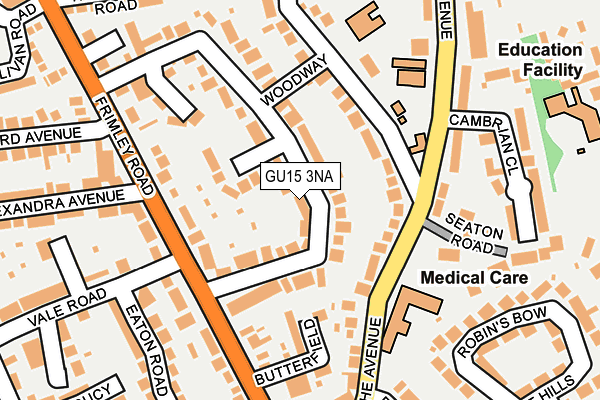GU15 3NA map - OS OpenMap – Local (Ordnance Survey)