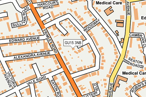 GU15 3NB map - OS OpenMap – Local (Ordnance Survey)