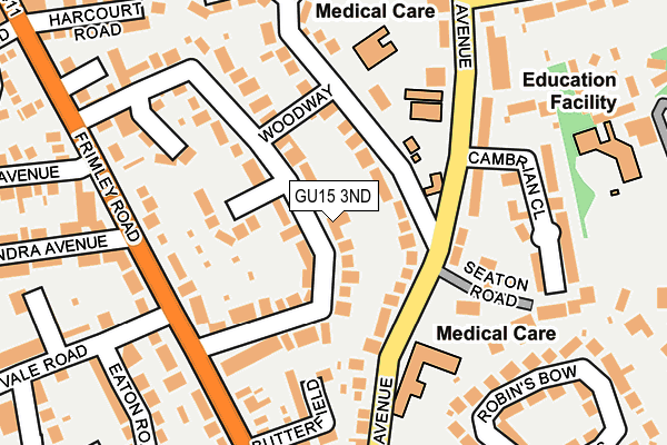GU15 3ND map - OS OpenMap – Local (Ordnance Survey)