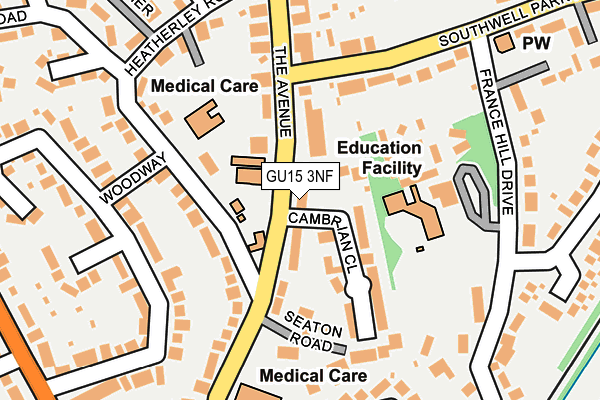 GU15 3NF map - OS OpenMap – Local (Ordnance Survey)