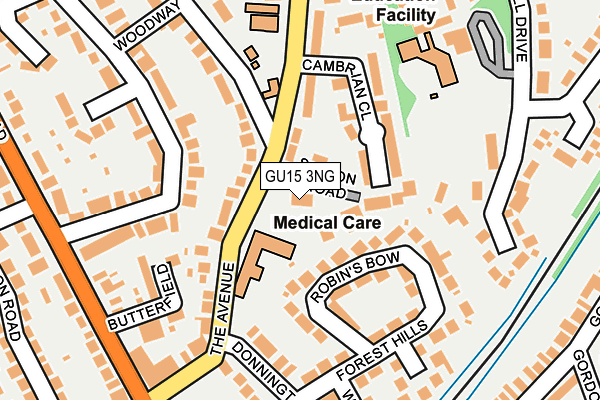 GU15 3NG map - OS OpenMap – Local (Ordnance Survey)