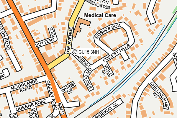 GU15 3NH map - OS OpenMap – Local (Ordnance Survey)