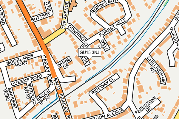 GU15 3NJ map - OS OpenMap – Local (Ordnance Survey)