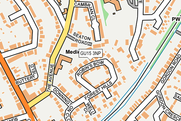 GU15 3NP map - OS OpenMap – Local (Ordnance Survey)