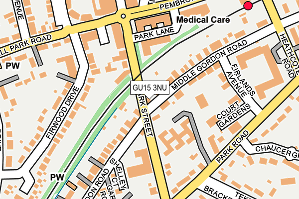GU15 3NU map - OS OpenMap – Local (Ordnance Survey)