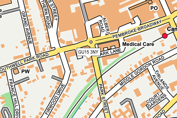 GU15 3NY map - OS OpenMap – Local (Ordnance Survey)