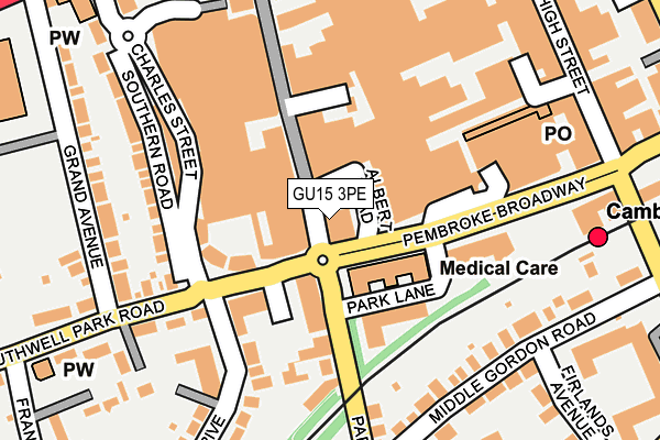 GU15 3PE map - OS OpenMap – Local (Ordnance Survey)