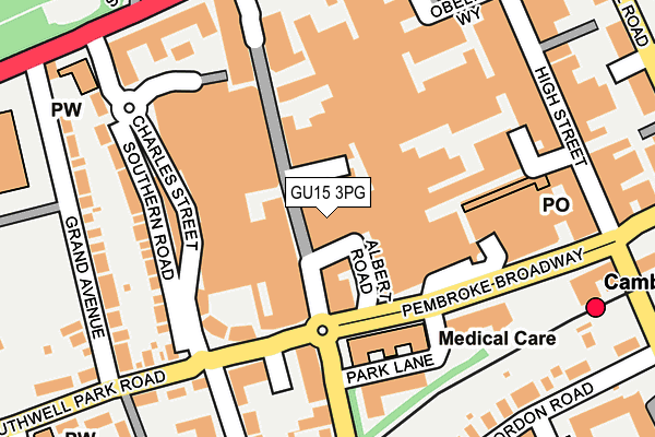 GU15 3PG map - OS OpenMap – Local (Ordnance Survey)