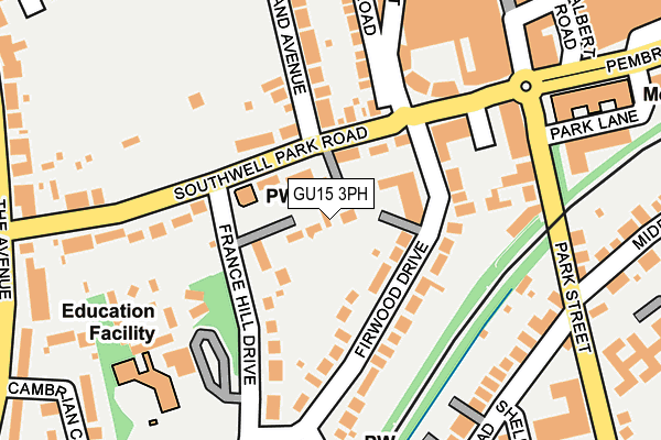 GU15 3PH map - OS OpenMap – Local (Ordnance Survey)