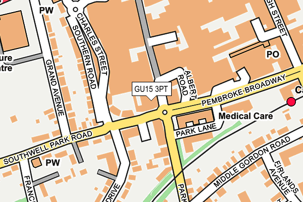 GU15 3PT map - OS OpenMap – Local (Ordnance Survey)