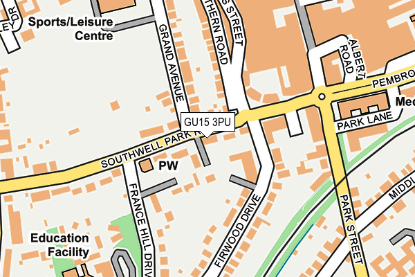 GU15 3PU map - OS OpenMap – Local (Ordnance Survey)