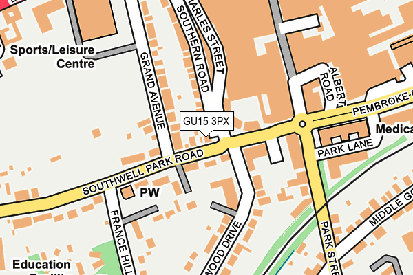 GU15 3PX map - OS OpenMap – Local (Ordnance Survey)