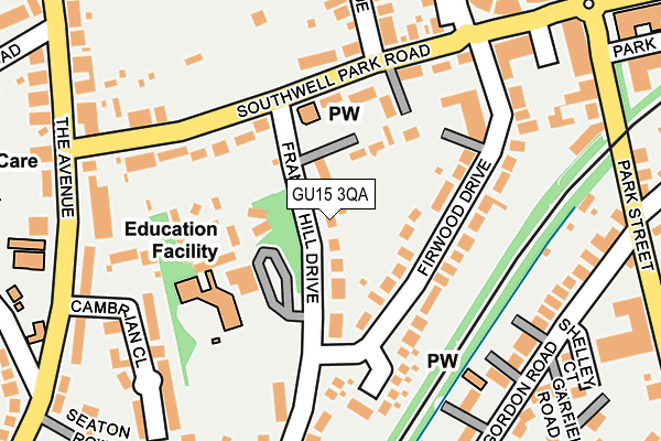 GU15 3QA map - OS OpenMap – Local (Ordnance Survey)