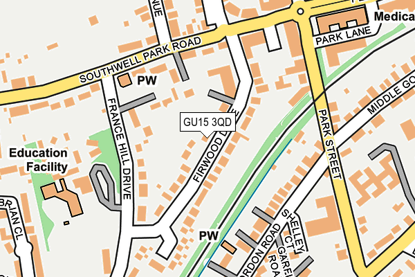 GU15 3QD map - OS OpenMap – Local (Ordnance Survey)