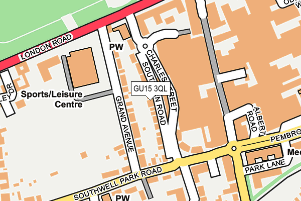 GU15 3QL map - OS OpenMap – Local (Ordnance Survey)