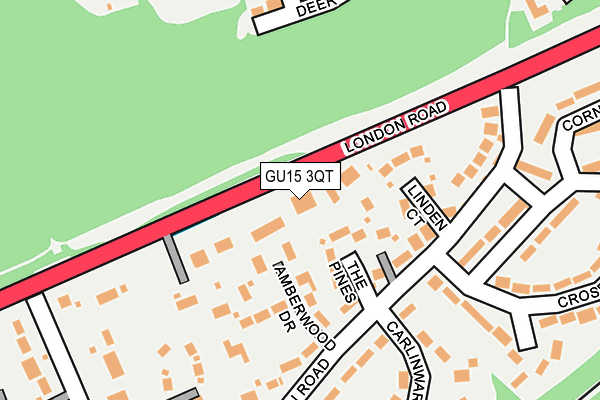 GU15 3QT map - OS OpenMap – Local (Ordnance Survey)