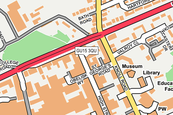 GU15 3QU map - OS OpenMap – Local (Ordnance Survey)