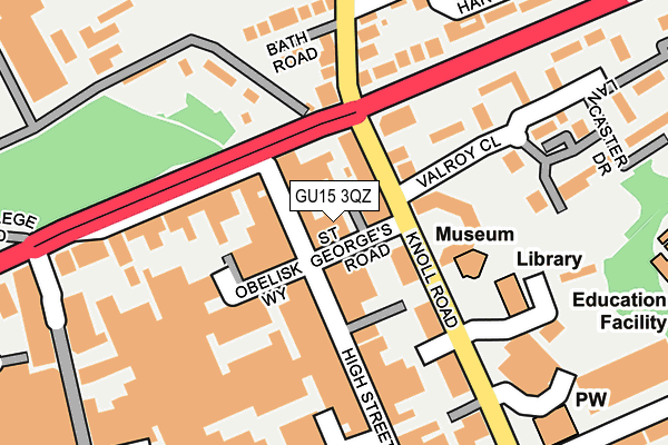GU15 3QZ map - OS OpenMap – Local (Ordnance Survey)