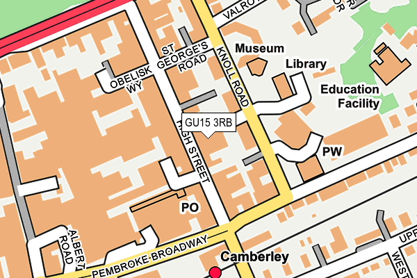 GU15 3RB map - OS OpenMap – Local (Ordnance Survey)