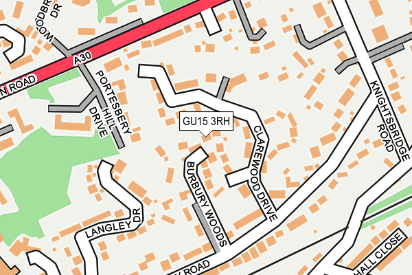 GU15 3RH map - OS OpenMap – Local (Ordnance Survey)