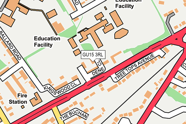 GU15 3RL map - OS OpenMap – Local (Ordnance Survey)