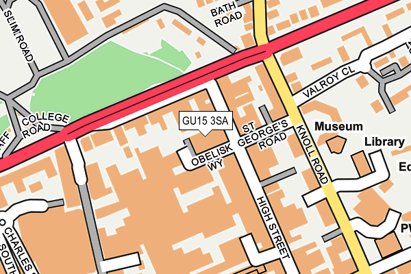 GU15 3SA map - OS OpenMap – Local (Ordnance Survey)