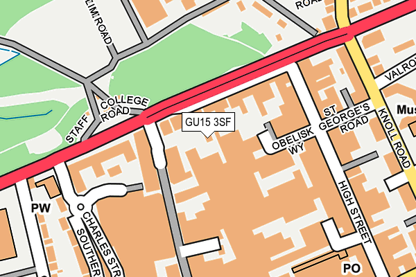 GU15 3SF map - OS OpenMap – Local (Ordnance Survey)