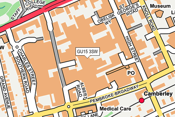 GU15 3SW map - OS OpenMap – Local (Ordnance Survey)
