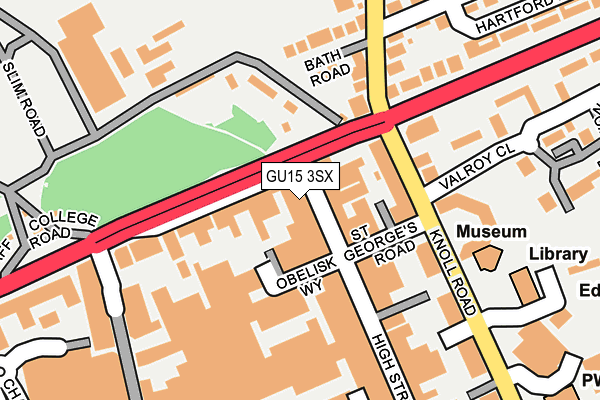 GU15 3SX map - OS OpenMap – Local (Ordnance Survey)