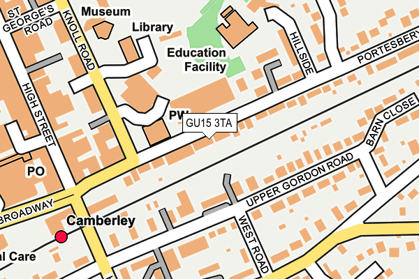 GU15 3TA map - OS OpenMap – Local (Ordnance Survey)