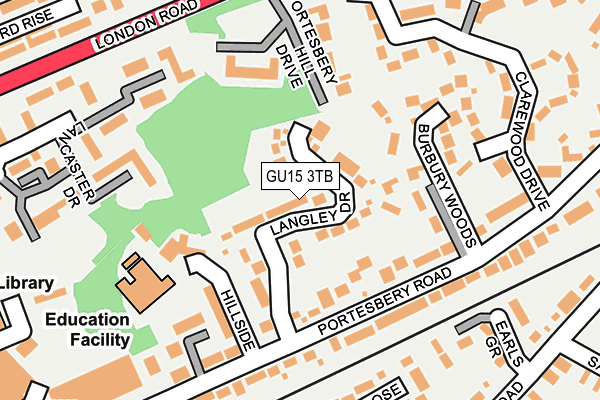 GU15 3TB map - OS OpenMap – Local (Ordnance Survey)