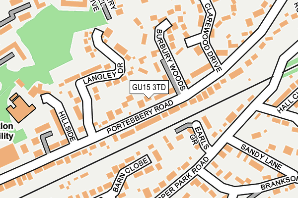 GU15 3TD map - OS OpenMap – Local (Ordnance Survey)