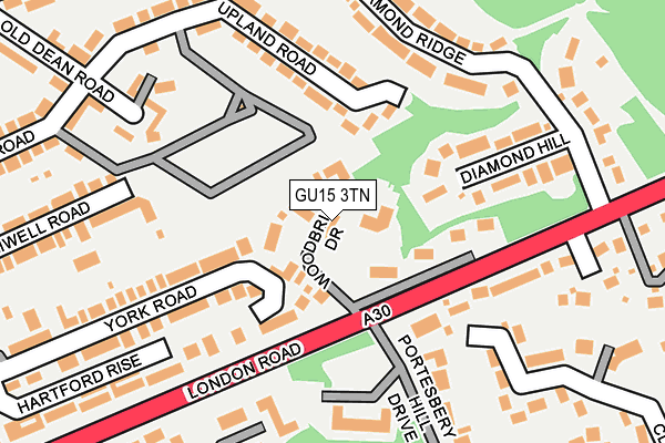 GU15 3TN map - OS OpenMap – Local (Ordnance Survey)