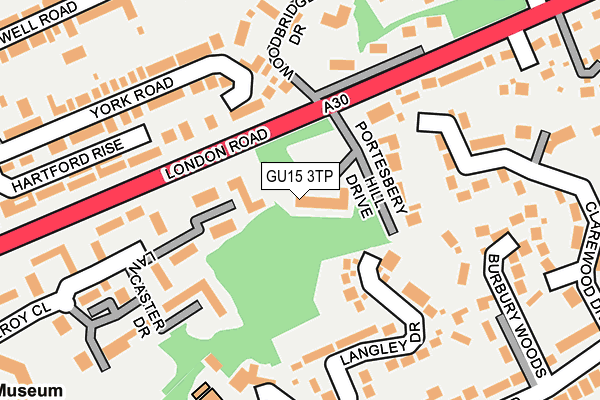 GU15 3TP map - OS OpenMap – Local (Ordnance Survey)